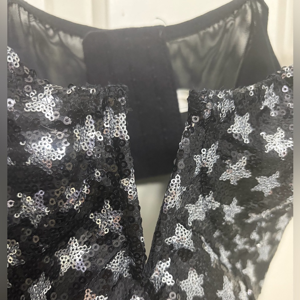 Anthropologie Black Sequin Star Bralette - Picture 8 of 13